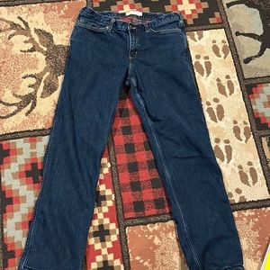 Womens vintage flannel lined Carhartt jeans.